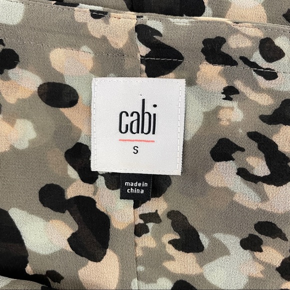 Cabi Chiffon Camo Print Cold Shoulder Top - Picture 7 of 10